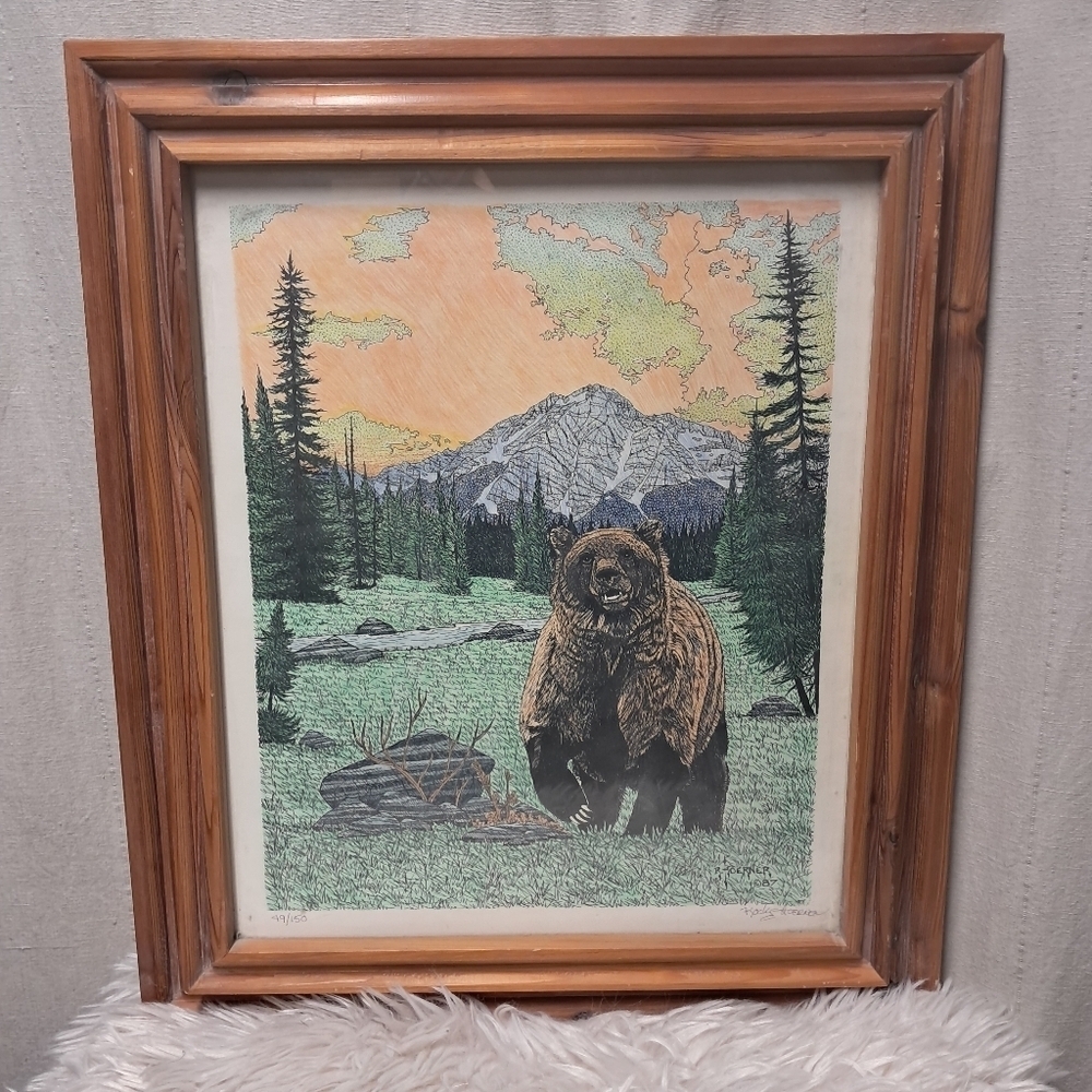 Signed And Framed 1987 Montana Wildlife Print 49/150